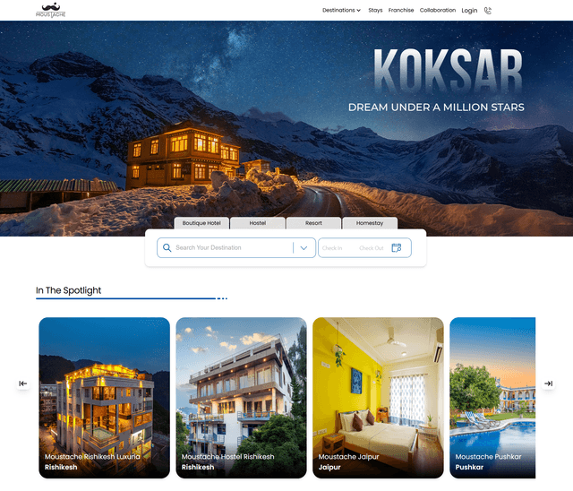 Moustachescapes - Hotel Booking Website